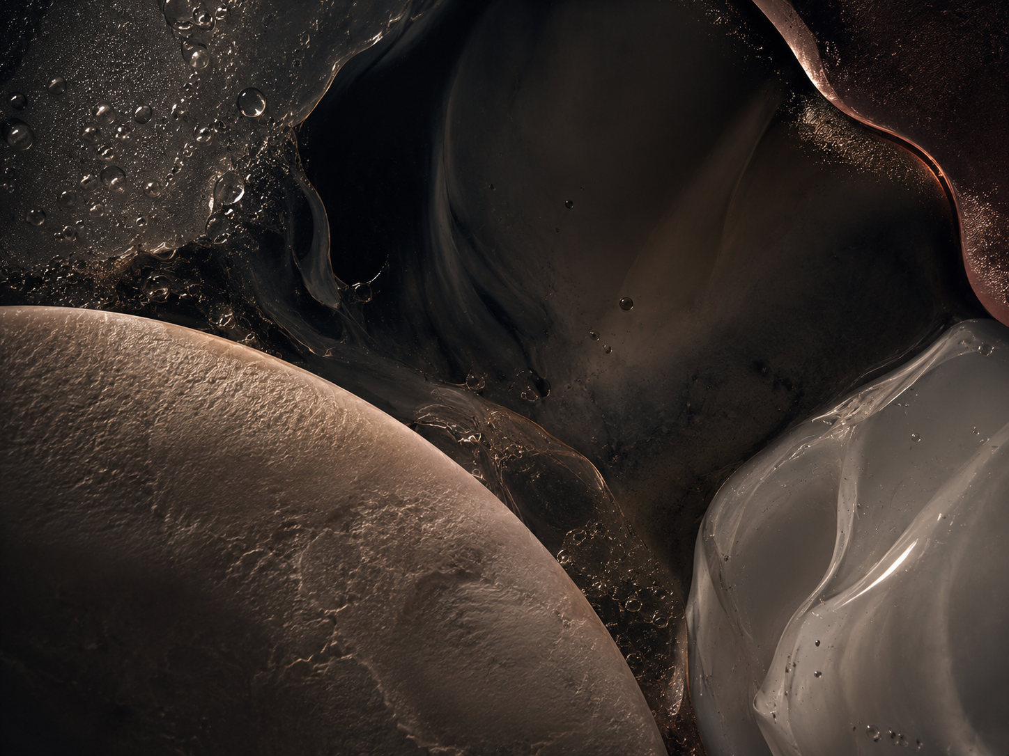 Close-up of a warm, glossy serum and barrier-care texture